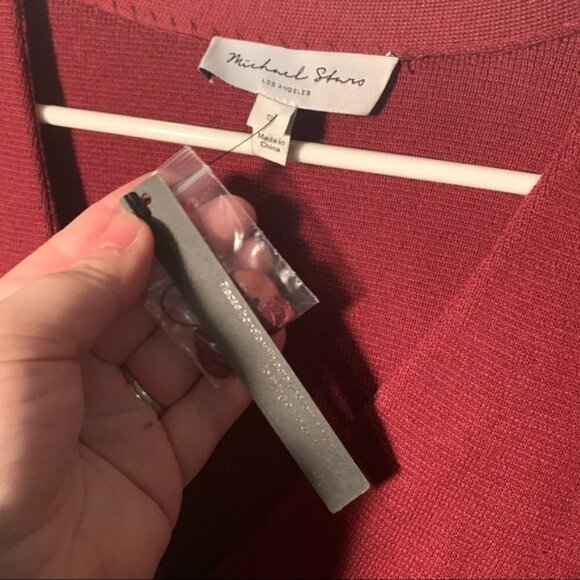 Michael Stars Milano V-Neck Dolman Cardigan Pinot Red - Picture 11 of 12